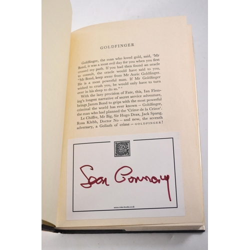 54 - Ian Fleming's 'Goldfinger'  Sean Connery autograph within.  dust cover in fair condition, with prote... 