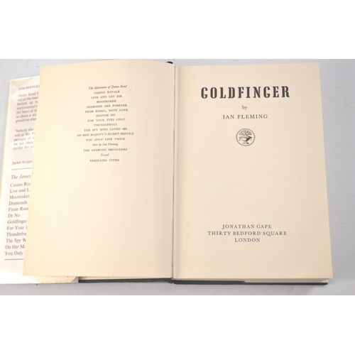 54 - Ian Fleming's 'Goldfinger'  Sean Connery autograph within.  dust cover in fair condition, with prote... 