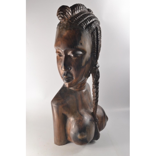 58A - Large carved African tribal female head and shoulders