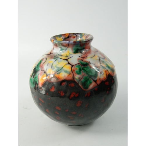 69 - Royal Doulton bulbous vase 'Yantah vase' archives Burghem art wares decorated in polychrome enamelle... 