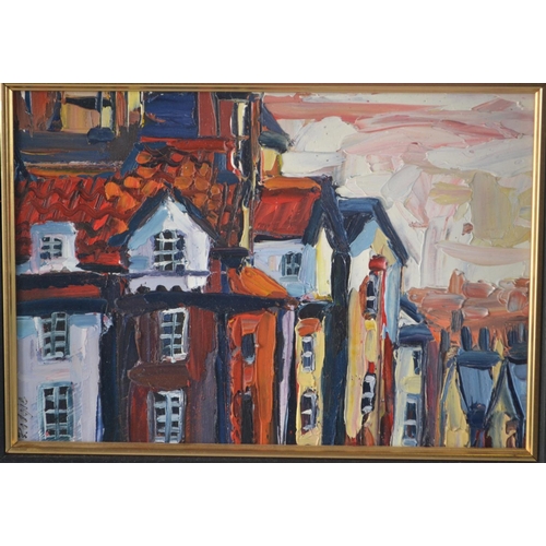 79A - LYN RODGIE ORIGINAL oil on board 'John Knox House Edinburgh, size 49cm x 49cm artist signed bottom l... 