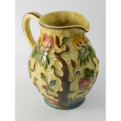 86A - Indian Tree hand painted jug by H J Wood Staffordshire. 21cm tall