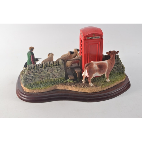 91 - Border Fine Arts model 'Right of Way' by James Herriot, on wooden base