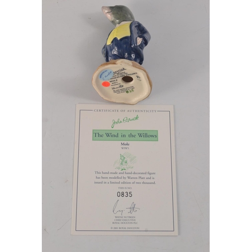 955 - Royal Doulton 'Mole' WIW5 835/2000 with cert - 10.5cm H - Condition: in good order