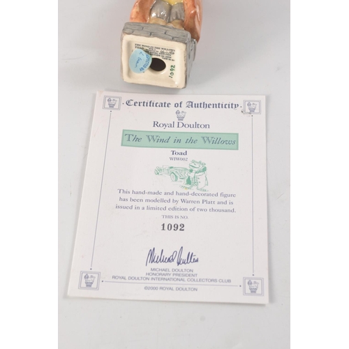 957 - Royal Doulton 'Toad' WIW2 1092/2000 with cert - 13cm H - Condition: in good order