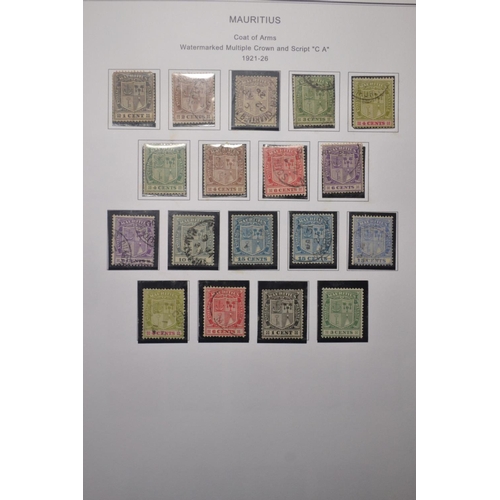 171D - RARE MAURITIUS COLLECTION OF STAMPS 10 PAGES OF TO INCLUDE COAT OF ARMS 1902, 1904-07, WATERMARK MUL... 