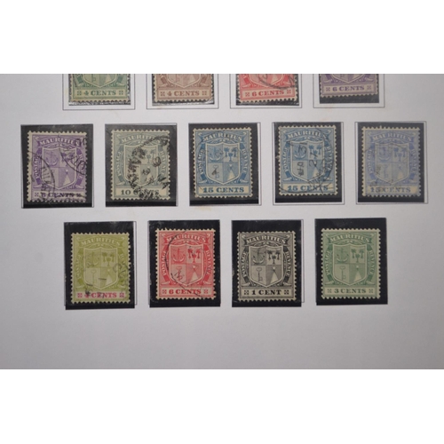 171D - RARE MAURITIUS COLLECTION OF STAMPS 10 PAGES OF TO INCLUDE COAT OF ARMS 1902, 1904-07, WATERMARK MUL... 