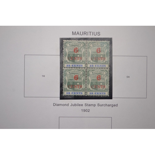 171D - RARE MAURITIUS COLLECTION OF STAMPS 10 PAGES OF TO INCLUDE COAT OF ARMS 1902, 1904-07, WATERMARK MUL... 