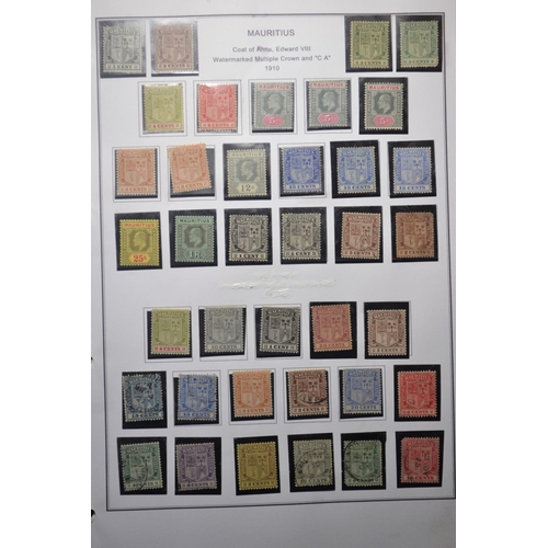 171D - RARE MAURITIUS COLLECTION OF STAMPS 10 PAGES OF TO INCLUDE COAT OF ARMS 1902, 1904-07, WATERMARK MUL... 