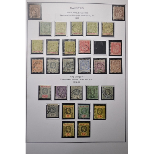 171D - RARE MAURITIUS COLLECTION OF STAMPS 10 PAGES OF TO INCLUDE COAT OF ARMS 1902, 1904-07, WATERMARK MUL... 