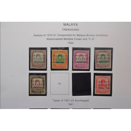 171E - COLLECTION OF MALAYA STAMPS 5 PAGES OF TRENGGANU Sultan Zenalabidin watermarked multiple crown 1910-... 