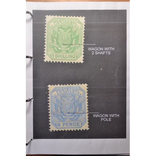 171G - COLLECTION OF TRANSVAAL stamps 4 pages of to include coat of arms fine impressions, thin paper imper... 