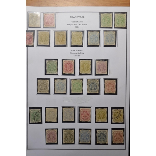 171G - COLLECTION OF TRANSVAAL stamps 4 pages of to include coat of arms fine impressions, thin paper imper... 