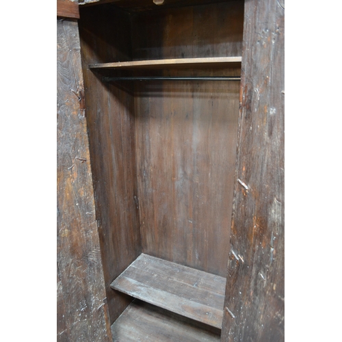 336 - Solid teak cabinet from the Swat valley region, and put together with antique architrave doors rare ... 