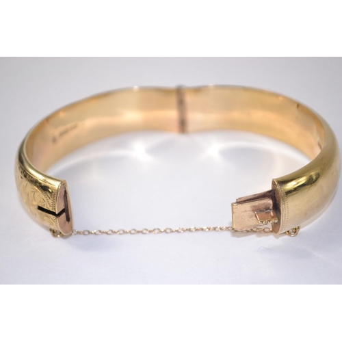 3 - 9ct gold half engraved bracelet 23g weight approx