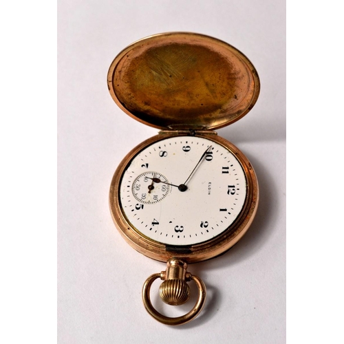 47D - ELGIN USA Hunter pocket watch with glass face missing