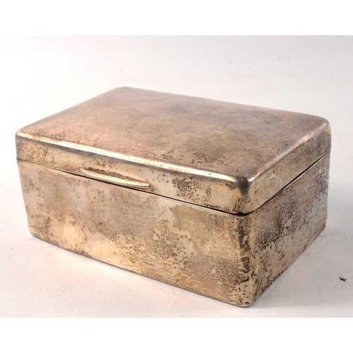 32 - Birmingham silver cigarette box plain hallmarked 13.5cm L x 9cm W x 6cm D approx