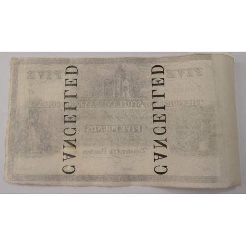 107 - VERY RARE Vintage THE NORTH OF SCOTLAND BANK £5 'CANCELLED' specimen notes, 7 individual notes in fa... 