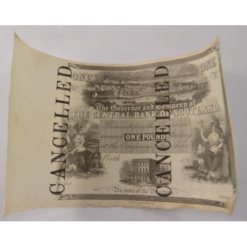 108 - VERY RARE Vintage THE CENTRAL BANK OF SCOTLAND £1 specimen notes in fair condition 6 notes,  from a ... 