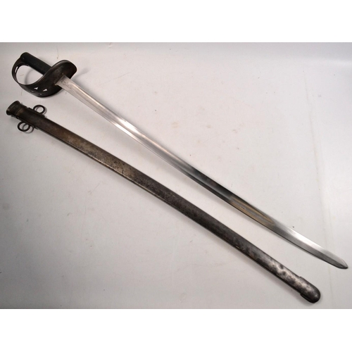 116 - Weyersberg Kirschbaum Co SOLINGEN c1870's military sword with original sheath, blade length L 86cm a... 