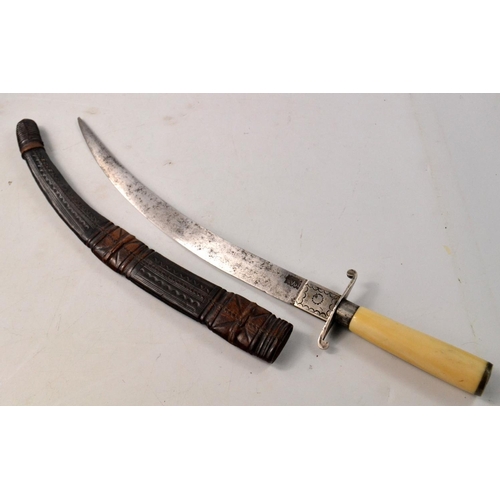 119 - A Turkish/Indian? c19th style dagger blade length 27cm, total length including handle 38cm