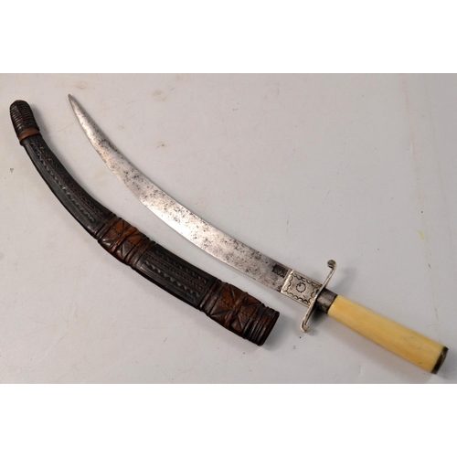 119 - A Turkish/Indian? c19th style dagger blade length 27cm, total length including handle 38cm