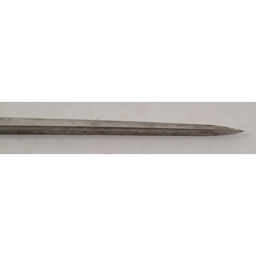 122 - Fixed socket bayonette, 63cm length approx, blade length 54cm approx