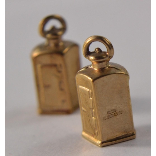 34 - A pair of Hallmarked 375 gold ship lanterns port and star board charms - really UNUSUAL!