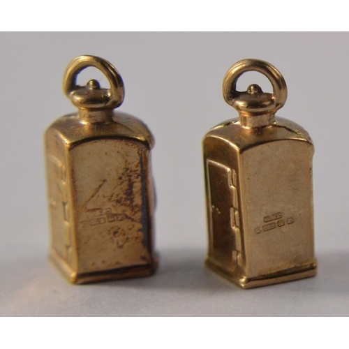 34 - A pair of Hallmarked 375 gold ship lanterns port and star board charms - really UNUSUAL!