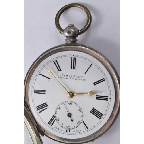 77 - An H SAMUEL silver pocket watch LONDON Hallmark 925,  gross weight 87g, watch face clean, in good co... 