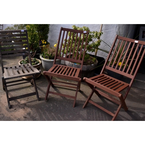 746 - Three folding garden chairs