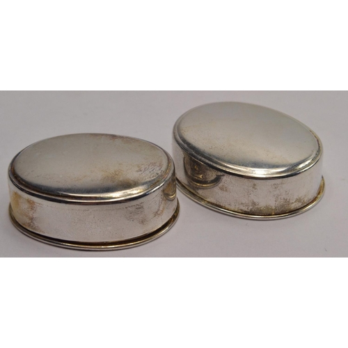 75 - Pair of silver shell salts, pair of silver trinket boxes and silver tongs