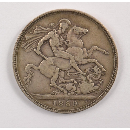 93 - A genuine 1889 Queen Victoria 'Jubilee' portrait silver Crown, a commemorative for the Golden Jubile... 