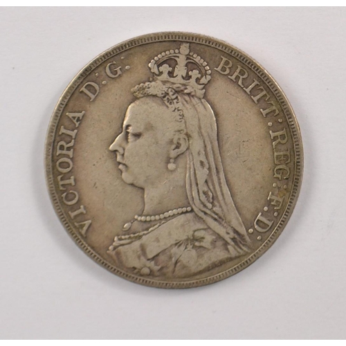 93 - A genuine 1889 Queen Victoria 'Jubilee' portrait silver Crown, a commemorative for the Golden Jubile... 