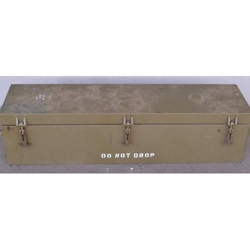 122 - EX ARMY missile carry case- would make a great coffee table or ice box for entertaining!