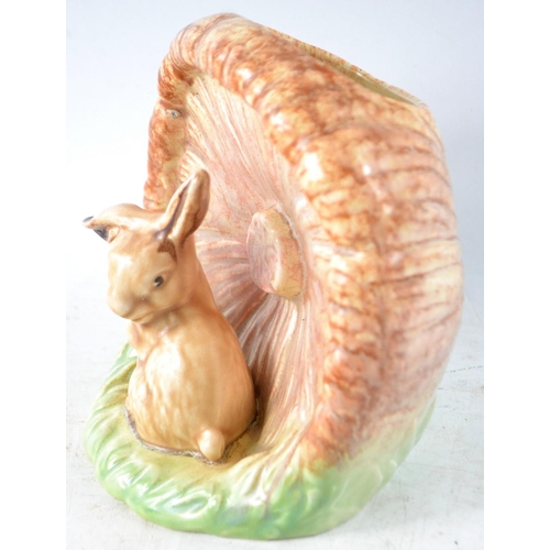 175 - COLLECTABLE SYLVAC LARGE BUNNY RABBIT FUNGI STYLE FLOWER VASE USUAL SYLVAC DETAILS ON THE BASEGood c... 