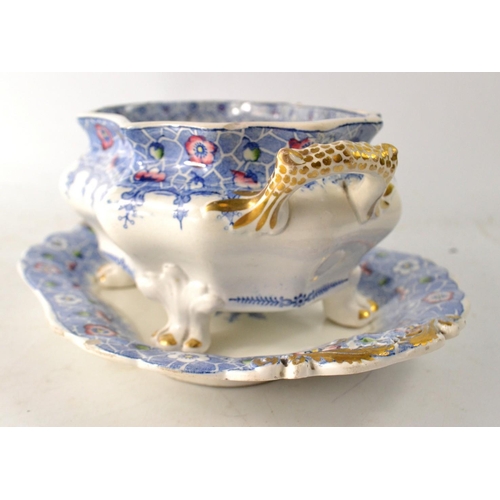 181 - Small vintage decorative 'CHINESE STAR' tureen and under plate(under plate is 22cm length approx), n... 