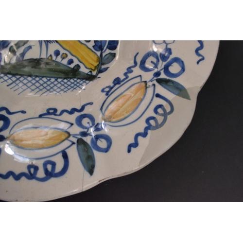 194 - 17th Century Faience lobed dish. A/F