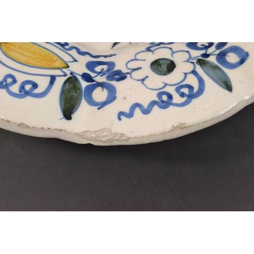 194 - 17th Century Faience lobed dish. A/F