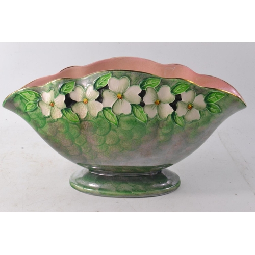 197 - A NORITAKE vase 21cm H, no cracks or chips and a vintage MALING flower display vase, no cracks or ch... 