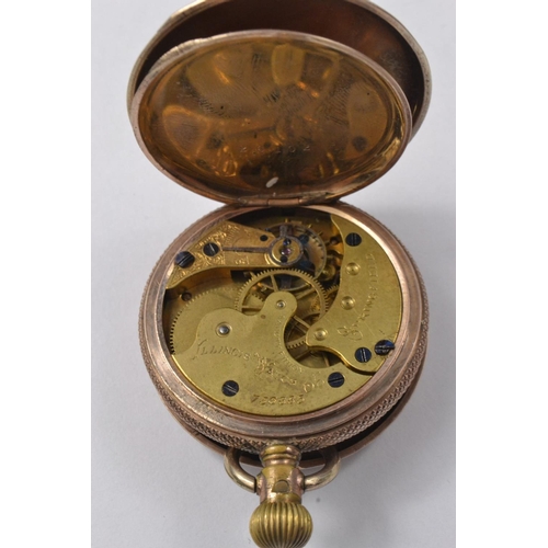 32 - ILLINOIS SPRINGFIELD yellow metal Hunter pocket watch(not working)