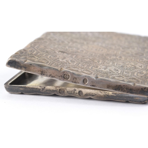 48 - Early 20th Century silver calling card case monogramed MS or SW? dimensions 9.5cm L and 6cm approx a... 