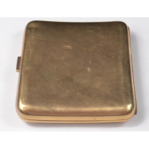 87 - JGS monogrammed .375 gold cigarette case dated Sept 7th 1931 with American military inscription