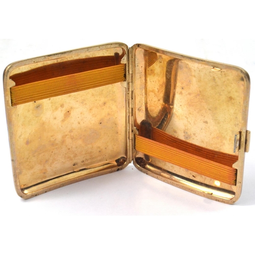 87 - JGS monogrammed .375 gold cigarette case dated Sept 7th 1931 with American military inscription