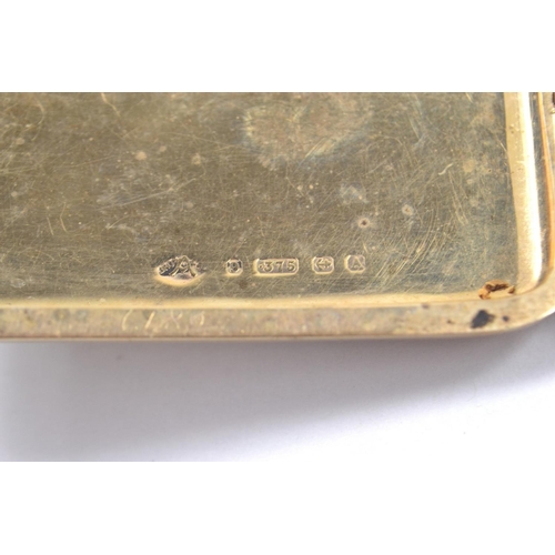 87 - JGS monogrammed .375 gold cigarette case dated Sept 7th 1931 with American military inscription