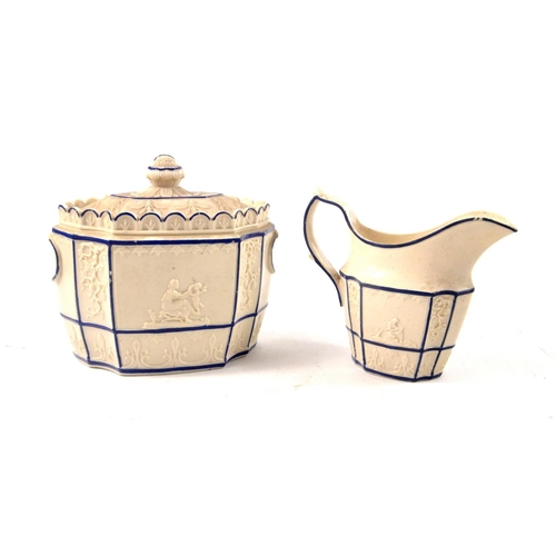 124 - 19th Century CASTLEFORD creamware milk jug and sugar box