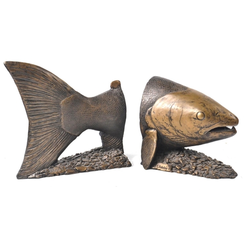 Sold at Auction: PR CARVED FISH BOOKENDS