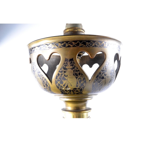 178 - Brass IMARI designed lamp 60cm Height