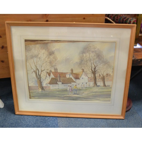 204 - R.W.Oldridge watercolour of park scene