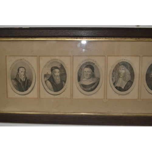 205 - Framed vintage set of litograph portraits